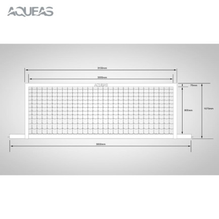 AQUEAS Water Polo Goals, Regulation, AQ-WPG001, White, Line Drawing (FV)