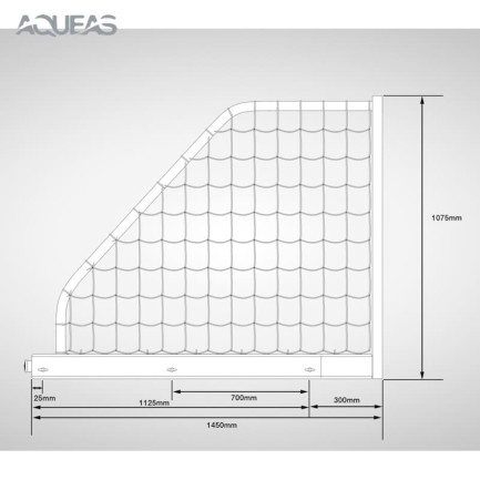 AQUEAS Water Polo Goals, Regulation, AQ-WPG001, White, Line Drawing (SV)